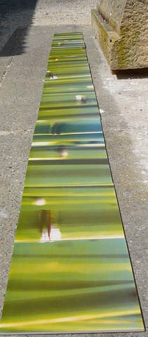 détail d'un décor "bambous" en carreaux de grès cerame 30x30