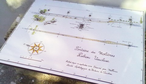 Fontaine des Molieres - plaque de lave émaillée